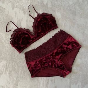 Free People Velvet Dreamer Sleep Set - Red - Size S